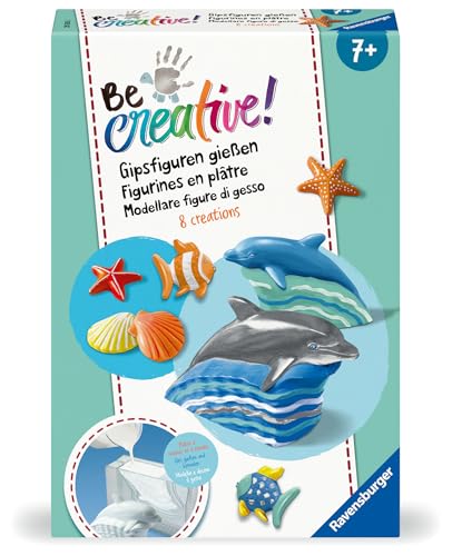 Ravensburger BeCreative Gipsgießen Delphin - Bastelset für Kinder ab 7 Jahren, Gipsfiguren gießen und bemalen für Mädchen und Jungen - 25535 - Ostergeschenke für Kinder, Osterdeko selber basteln von Ravensburger