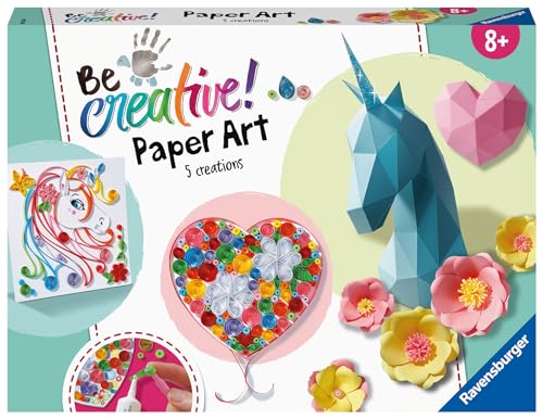 Ravensburger BeCreative Paper Art Flower & Unicorn - Bastelset für Kinder ab 8 Jahren, Papierfiguren basten für Mädchen und Jungen - 18236 - Geburtstagsgeschenke, Deko selber basteln Ravensburger BeCreative Paper Art Flower & Unicorn - Bastelset für Kinder ab 8 Jahren, Papierfiguren basten für Mädchen und Jungen - 18236 - Geburtstagsgeschenke, Deko selber basteln von Ravensburger