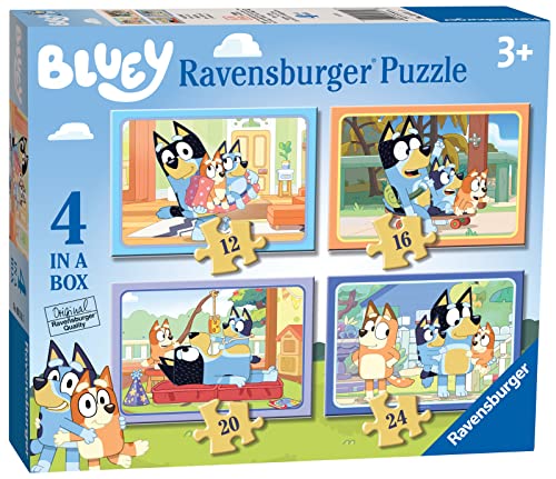 Ravensburger Bluey - 4 in Box (12, 16, 20, 24 Pieces) Jigsaw Puzzles for Kids Age 3 Years Up von Ravensburger