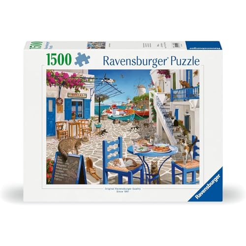 Ravensburger Cats of Mykonos Puzzle, 1500 Teile, tolle Gruppenaktivität, renommierte Marke, FSC-zertifiziertes Material von Ravensburger