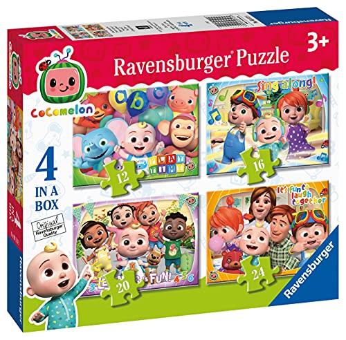 Ravensburger Cocomelon - 4 in Box (12, 16, 20, 24 Pieces) Jigsaw Puzzles for Kids Age 3 Years Up von Ravensburger