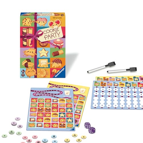 Ravensburger - Cookie Party – Brettspiel und Rool and Write – Familie – für 2 bis 5 Spieler ab 8 Jahren – Unisex – 24583 – Französisch Ravensburger - Cookie Party – Brettspiel und Rool and Write – Familie – für 2 bis 5 Spieler ab 8 Jahren – Unisex – 24583 – Französisch von Ravensburger