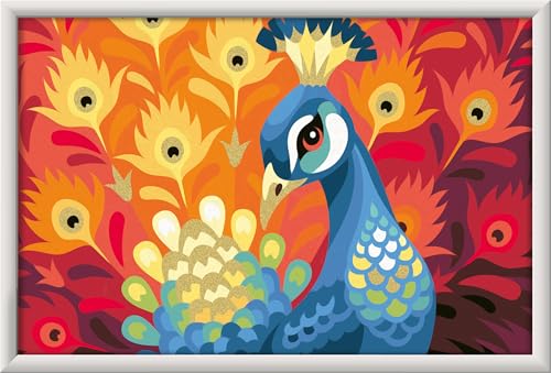 Ravensburger CreArt 20000 - Stolzer Pfau - Malen nach Zahlen für Kinder ab 11 Jahre, Malset mit Rahmen, Pinsel und Acrylfarben, Geschenk für Mädchen und Jungen, mit Gold-Farbe Ravensburger CreArt 20000 - Stolzer Pfau - Malen nach Zahlen für Kinder ab 11 Jahre, Malset mit Rahmen, Pinsel und Acrylfarben, Geschenk für Mädchen und Jungen, mit Gold-Farbe von Ravensburger