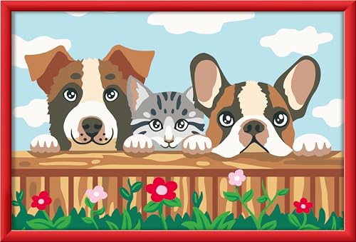 Ravensburger CreArt 23855 - Katzen und Hunde - Malen nach Zahlen für Kinder ab 11 Jahre, Malset mit Rahmen, Pinsel und Acrylfarben, Geschenk für Mädchen und Jungen Ravensburger CreArt 23855 - Katzen und Hunde - Malen nach Zahlen für Kinder ab 11 Jahre, Malset mit Rahmen, Pinsel und Acrylfarben, Geschenk für Mädchen und Jungen von Ravensburger