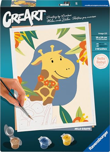 Ravensburger CreArt 23903 - Giraffe - Malen nach Zahlen Erwachsene, DIY Malset mit Pinsel und Acrylfarben, Geschenk für Schwangere oder zur Geburt, Malen für Erwachsene Ravensburger CreArt 23903 - Giraffe - Malen nach Zahlen Erwachsene, DIY Malset mit Pinsel und Acrylfarben, Geschenk für Schwangere oder zur Geburt, Malen für Erwachsene von Ravensburger