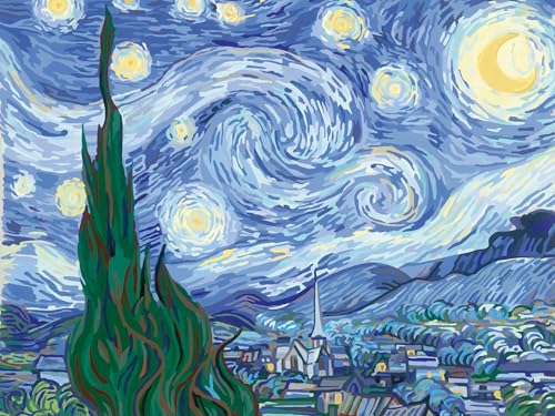 Ravensburger CreArt 23915 - Art Collection: Starry Night (Van Gogh) - Malen nach Zahlen Erwachsene und Kinder - ab 14 Jahren - Malen auf Leinwand von Ravensburger