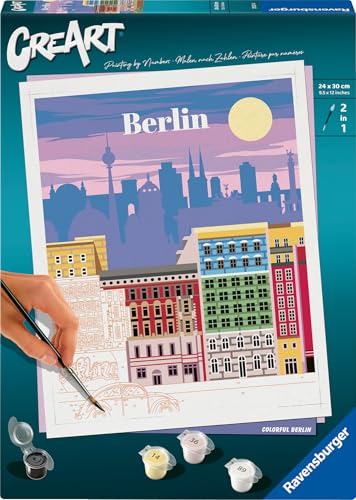 Ravensburger CreArt - 25521 - Farbenfrohes Berlin - Malen nach Zahlen für Erwachsene - ab 12 Jahren, Malen nach Zahlen Stadt-Motiv von Ravensburger