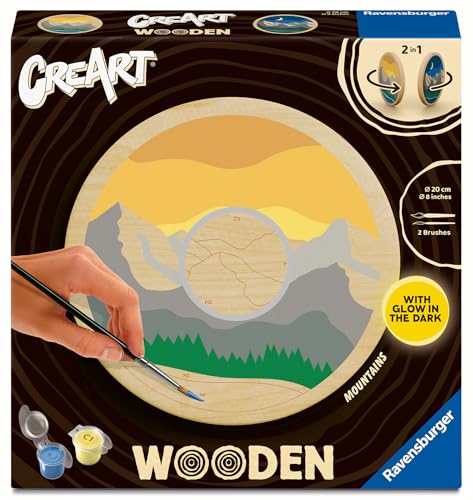Ravensburger CreArt 25923 - Berge - Malen nach Zahlen auf Holz, DIY Malset mit Pinsel und Acrylfarben, Geschenk für Frauen und Männer, Malen für Erwachsene Ravensburger CreArt 25923 - Berge - Malen nach Zahlen auf Holz, DIY Malset mit Pinsel und Acrylfarben, Geschenk für Frauen und Männer, Malen für Erwachsene von Ravensburger