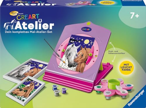 Ravensburger CreArt 28507 - Atelier Pferde - Malen nach Zahlen Pferd für Kinder ab 7 Jahre - Ostergeschenke Kinder 7 Jahre von Ravensburger