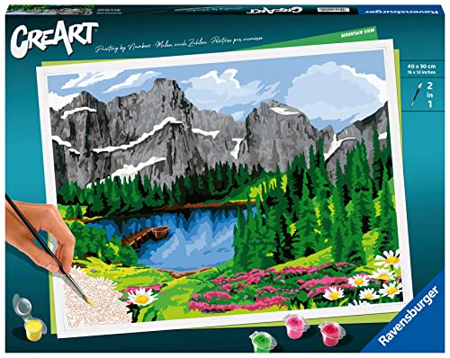 Ravensburger CreArt - Malen nach Zahlen 20155 Mountain View ab 14 Jahren, Malen nach Zahlen Erwachsene mit Landschaftsmotiv, White von Ravensburger