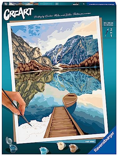 Ravensburger CreArt - Malen nach Zahlen 23612 - Lake Views- Malen nach Zahlen Erwachsene - ab 12 Jahren, White von Ravensburger