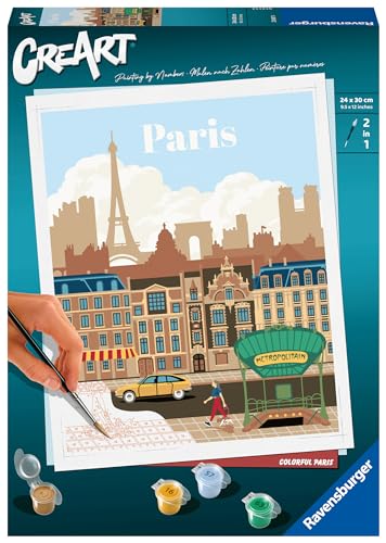 Ravensburger CreArt - Malen nach Zahlen 23687 - Farbenfrohes Paris - ab 12 Jahren von Ravensburger