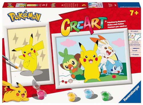 Ravensburger CreArt 23850 - Pokémon Set - Malen nach Zahlen Pokémon für Kinder ab 7 Jahre [Amazon Exklusiv] von Ravensburger