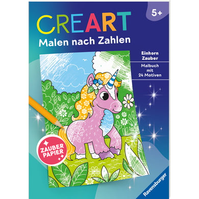 Ravensburger CreArt Malen nach Zahlen ab 5, Zauberpapier: Einhorn Zauber von Ravensburger