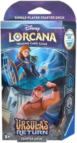 Ravensburger Disney Lorcana TCG Die Rückkehr der Ursula Sammelkartenspiel, TCG, Starterdeck Saphir & Stahl von Ravensburger