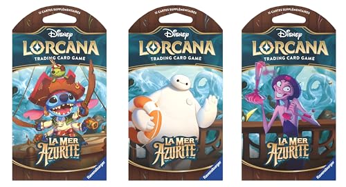 Ravensburger - Disney Lorcana TCG – Set 6 Das Meer Azurit – 1 Booster 12 zufällige Karten zum Spielen, Sammelkarten – französische Version von Ravensburger