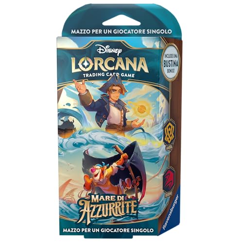 Ravensburger - Disney Lorcana TCG: Mare di Azzurrite, Starter Deck Bernstein & Rubin 60 Karten, Sammelkarten, Spiel für Erwachsene und Kinder, italienische Ausgabe von Ravensburger