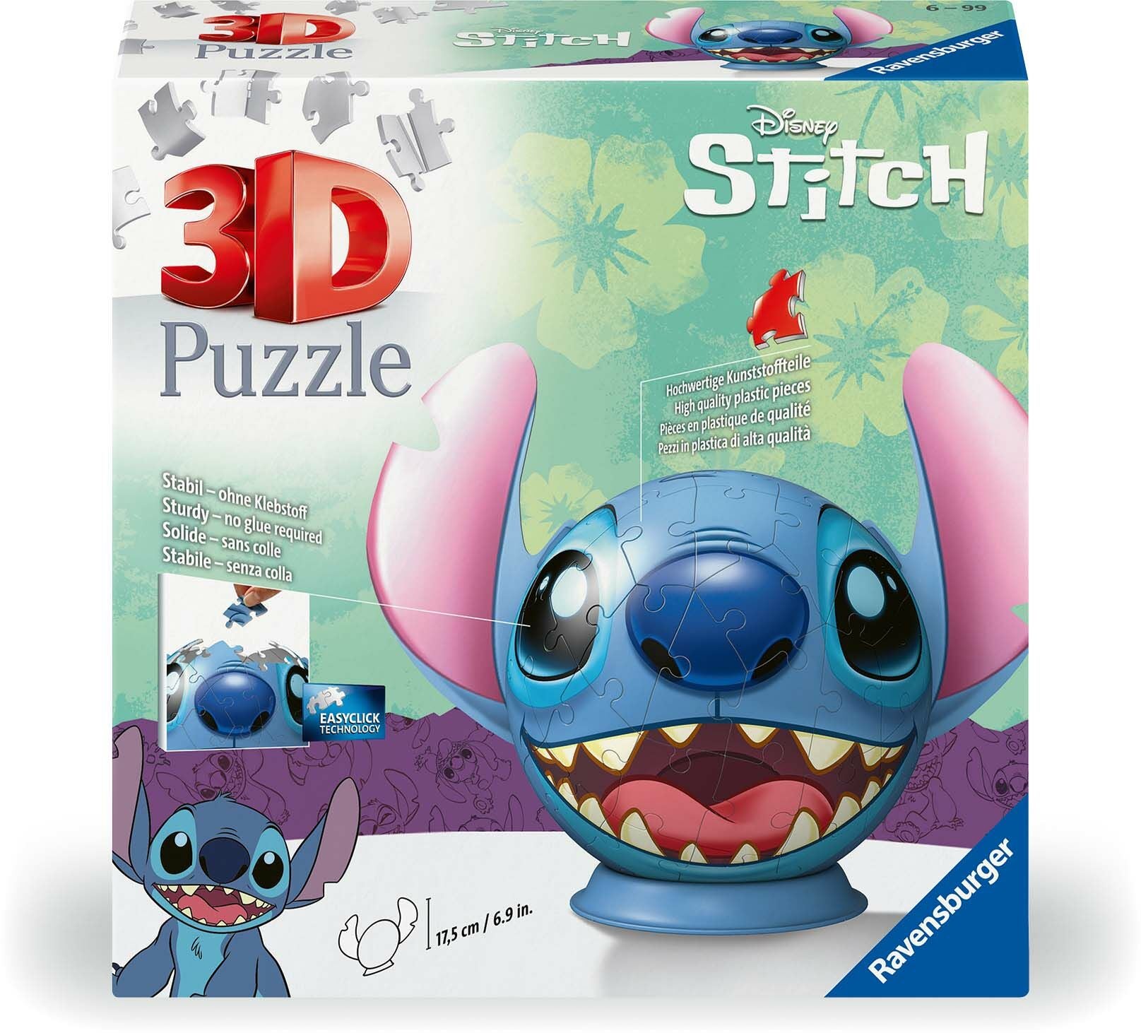 Ravensburger Disney Stitch 3D-Puzzle mit Ohren, 77 Teile von Ravensburger