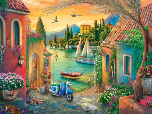 Ravensburger European Villa Views 750 Teile Großformat-Puzzle | Kultige Comer See Landschaft von Eduard | Perfekt zum gemütlichen Puzzeln von Ravensburger