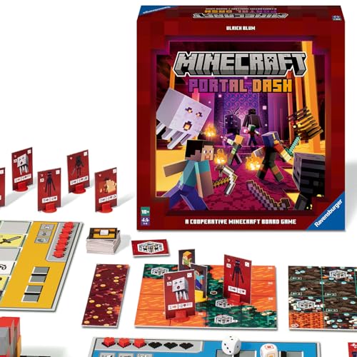 Ravensburger Familienspiel Minecraft Portal Dash, Gesellschaftsspiel für Kinder und Erwachsene, für 2-4 Spieler, Brettspiel ab 10 Jahren von Ravensburger