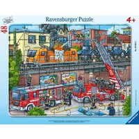 Rahmenpuzzle Ravensburger Feuerwehreinsatz an den Bahngleisen 48 Teile von Ravensburger