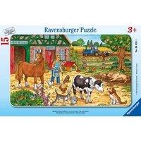 Rahmenpuzzle Ravensburger Glückliches Bauernhofleben 15 Teile von Ravensburger