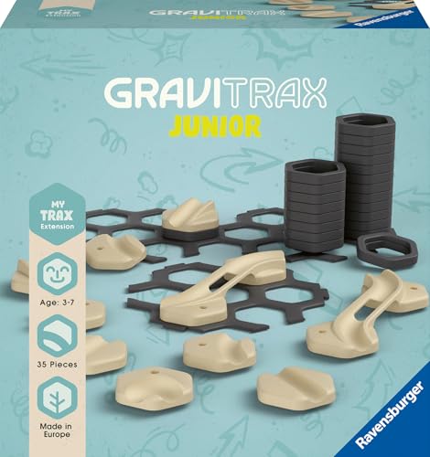 Ravensburger GraviTrax Junior Extension Trax - Erweiterbare Kugelbahn für Kinder, Murmelbahn überwiegend aus nachwachsenden Rohstoffen mit Lern- und Konstruktionsspielzeug ab 3 Jahren von Ravensburger