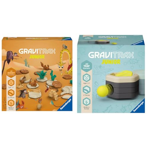 Ravensburger GraviTrax Junior Extension Desert - Erweiterbare Kugelbahn für Kinder & GraviTrax Junior Element Trap - Erweiterbare Kugelbahn für Kinder von Ravensburger