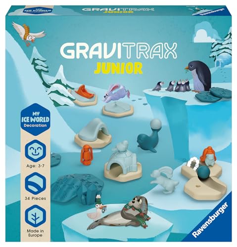 Ravensburger GraviTrax Junior Extension Ice 23748 - Murmelbahn überwiegend aus nachwachsenden Rohstoffen mit Themenwelten, Lernspielzeug und Konstruktionsspielzeug für Jungs und Mädchen ab 3 Jahren von Ravensburger