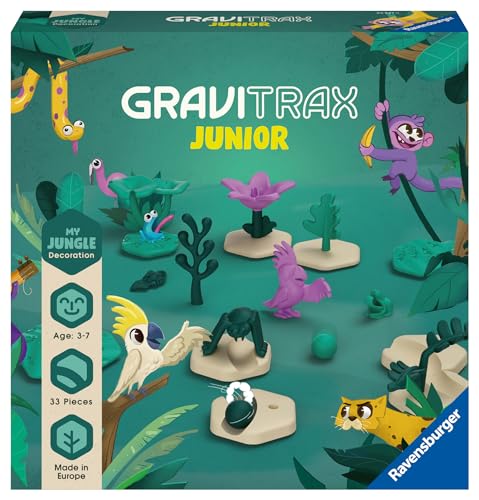 Ravensburger GraviTrax Junior Extension Jungle 23747 - Murmelbahn überwiegend aus nachwachsenden Rohstoffen mit Themenwelten, Lernspielzeug und Konstruktionsspielzeug für Jungs und Mädchen ab 3 Jahren von Ravensburger