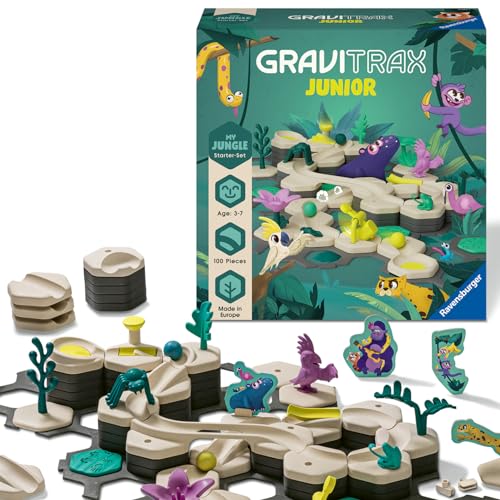 Ravensburger GraviTrax Junior Starter-Set L Jungle 27499 -Murmelbahn überwiegend aus nachwachsenden Rohstoffen mit Themenwelten, Lern- und Konstruktionsspielzeug für Jungs und Mädchen ab 3 Jahren von Ravensburger