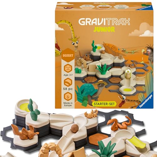 Ravensburger GraviTrax Junior Starter-Set S Desert - Erweiterbare Kugelbahn für Kinder, Murmelbahn aus umweltfreundlichen Materialen mit Themenwelten, Konstruktionsspielzeug ab 3 Jahren von Ravensburger