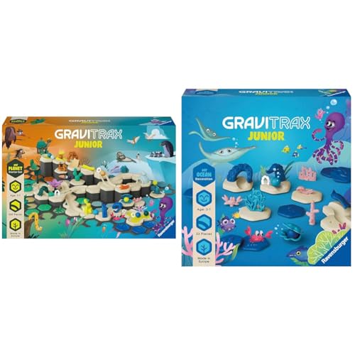 Ravensburger GraviTrax Junior Starter-Set XXL & GraviTrax Junior Extension Ocean - Erweiterbare Kugelbahn für Kinder von Ravensburger