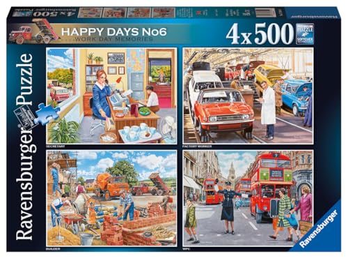 Ravensburger - Happy Days No 6, Work Day Memories - 4 x 500 Piece Jigsaw Puzzles von Ravensburger