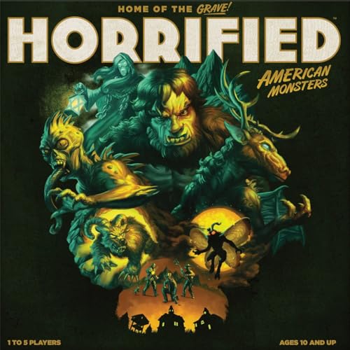 Ravensburger Horrified: American Monsters Strategie-Brettspiel, Kinder und Erwachsene ab 10 Jahren, 1 bis 5 Spieler, Schwarz von Ravensburger