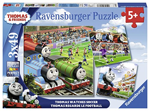 Ravensburger Italy- Thomas & Friends Thomas Watches Soccer Puzzle, 3 x 49 Teile, 08037 von Ravensburger