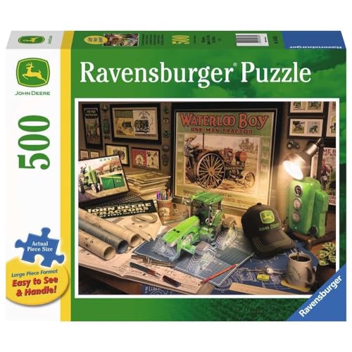 'Ravensburger John Deere Arbeitstisch 500 Teile Großformat Puzzle für Erwachsene – 16838 – Jedes Teil ist einzigartig, Softclick Technologie bedeutet, DASS Teile zusammenpassen' von Ravensburger