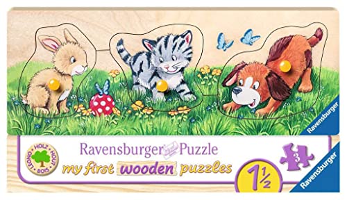 Ravensburger Kinderpuzzle - 03203 Niedliche Tierkinder - My First Wooden Puzzle mit 3 Teilen - Puzzle für Kinder ab 1,5 Jahren - Holzpuzzle Ravensburger Kinderpuzzle - 03203 Niedliche Tierkinder - My First Wooden Puzzle mit 3 Teilen - Puzzle für Kinder ab 1,5 Jahren - Holzpuzzle von Ravensburger