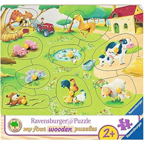 Ravensburger Kinderpuzzle - 03683 Kleiner Bauernhof - My First Wooden Puzzle mit 9 Teilen - Puzzle für Kinder ab 2 Jahren - Holzpuzzle von Ravensburger