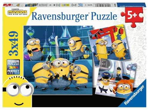 Ravensburger Kinderpuzzle - 05082 Witzige Minions - Puzzle für Kinder ab 5 Jahren, mit 3x49 Teilen von Ravensburger