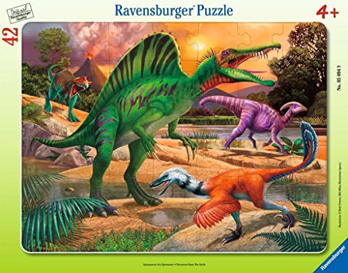 Ravensburger 5094 Kinderpuzzle-05094 Spinosaurus- Rahmenpuzzle für Kinder ab 4 Jahren, mit 42 Teilen, Farbe: Orange, M von Ravensburger