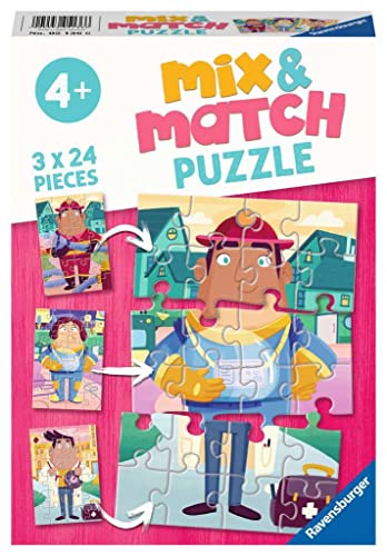 Ravensburger Kinderpuzzle - 05136 Mix&Match Meine liebsten Berufe - Puzzle für Kinder ab 4 Jahren, mit 3x24 Teilen von Ravensburger