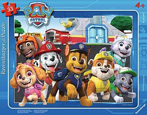 Ravensburger Kinderpuzzle - 05145 Auf zum nächsten Abenteuer! - Rahmenpuzzle für Kinder ab 3 Jahren, Paw Patrol Puzzle mit 33 Teilen von Ravensburger