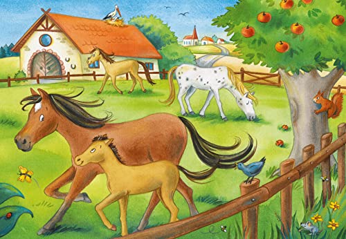 Ravensburger Kinderpuzzle - 05178 Ferien auf dem Pferdehof - Puzzle für Kinder ab 3 Jahren, mit 2x12 Teilen von Ravensburger