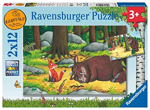 Ravensburger Kinderpuzzle - 05226 Grüffelo und die Tiere des Waldes - Puzzle für Kinder ab 3 Jahren, mit 2x12 Teilen von Ravensburger