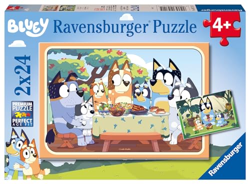 Ravensburger Kinderpuzzle 05711 - Auf geht's! - 2x24 Teile Bluey Puzzle für Kinder ab 4 Jahren von Ravensburger