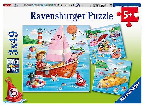 Ravensburger Kinderpuzzle - 05720 Auf dem Wasser - 3x49 Teile Puzzle für Kinder ab 5 Jahren von Ravensburger