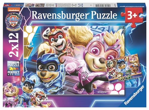 Ravensburger Kinderpuzzle 05721 - PAW Patrol: The Mighty Movie - 2x12 Teile Paw Patrol Puzzle für Kinder ab 3 Jahren von Ravensburger