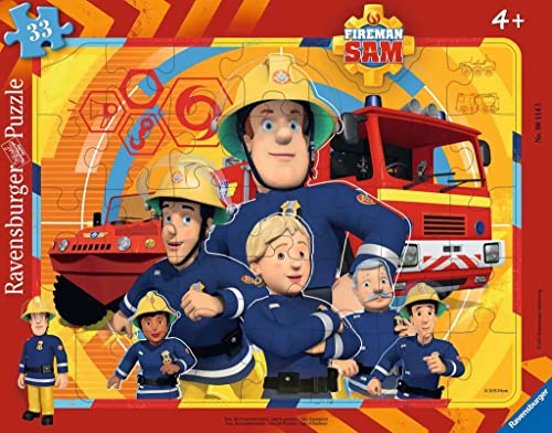 Ravensburger Kinderpuzzle - 06114 Sam, der Feuerwehrmann - Rahmenpuzzle für Kinder ab 4 Jahren, mit 33 Teilen von Ravensburger