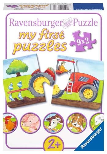 Ravensburger Kinderpuzzle - 07333 Auf dem Bauernhof - my first puzzle mit 9x2 Teilen - Puzzle für Kinder ab 2 Jahren von Ravensburger